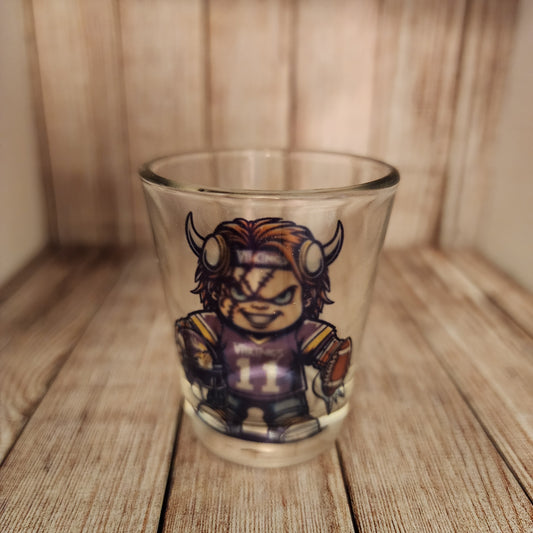 1.5oz HORROR FOOTBALL SHOT GLASS (MN)