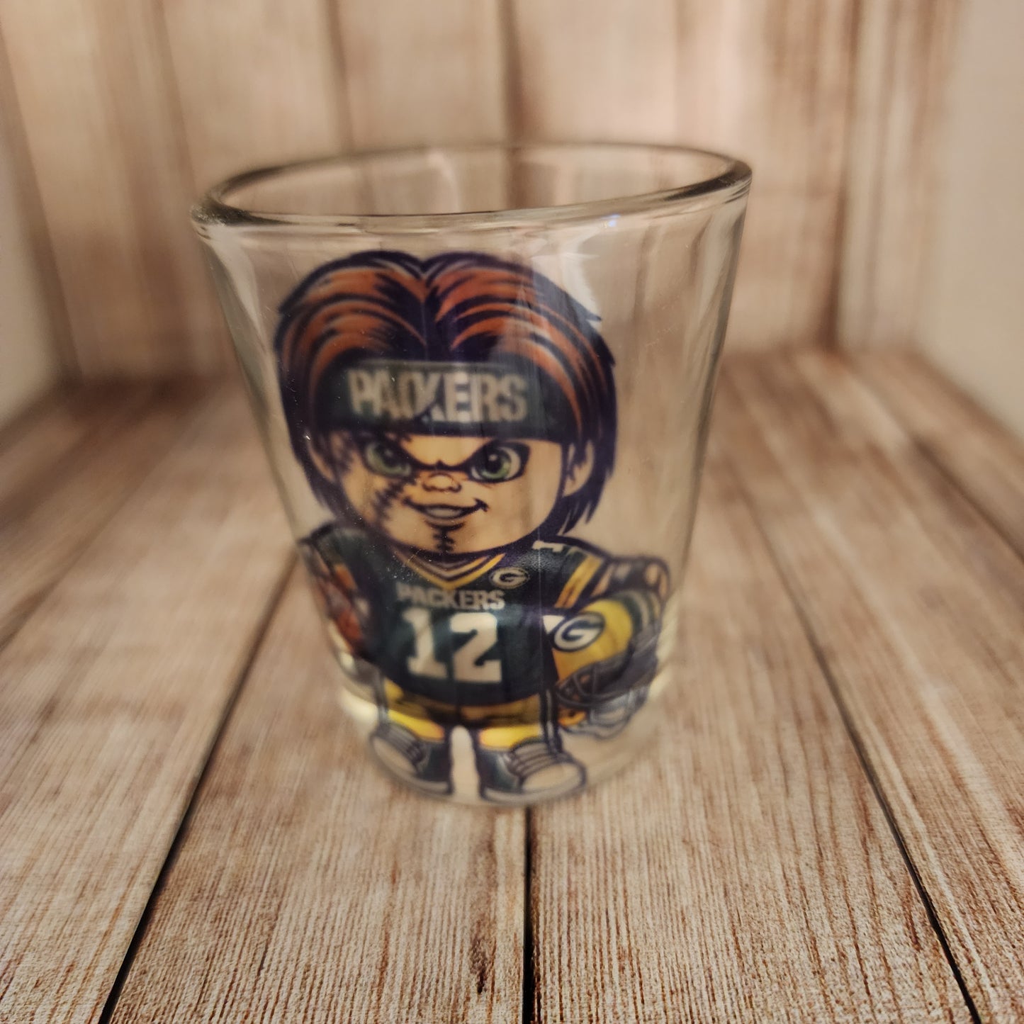 1.5oz HORROR FOOTBALL SHOT GLASS (WI)