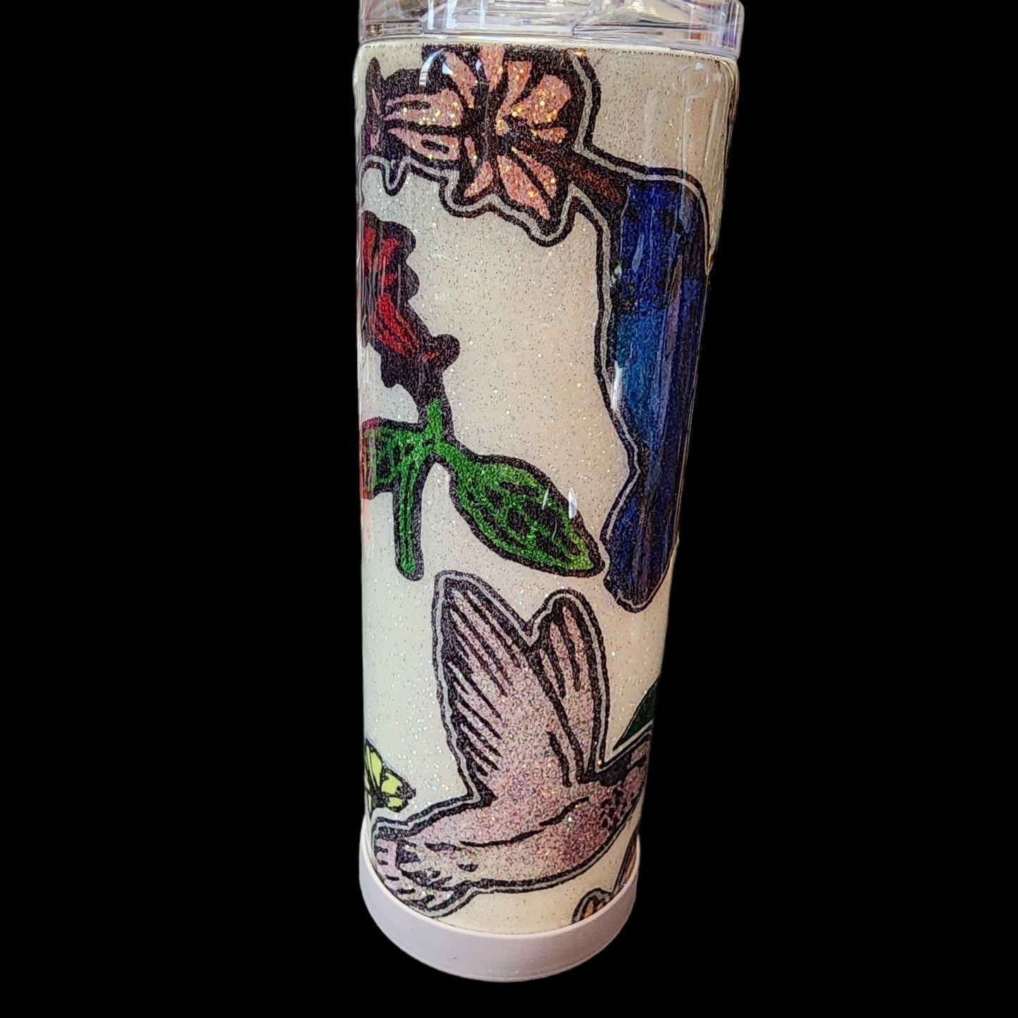 20oz Hummingbird Glitter Tumbler