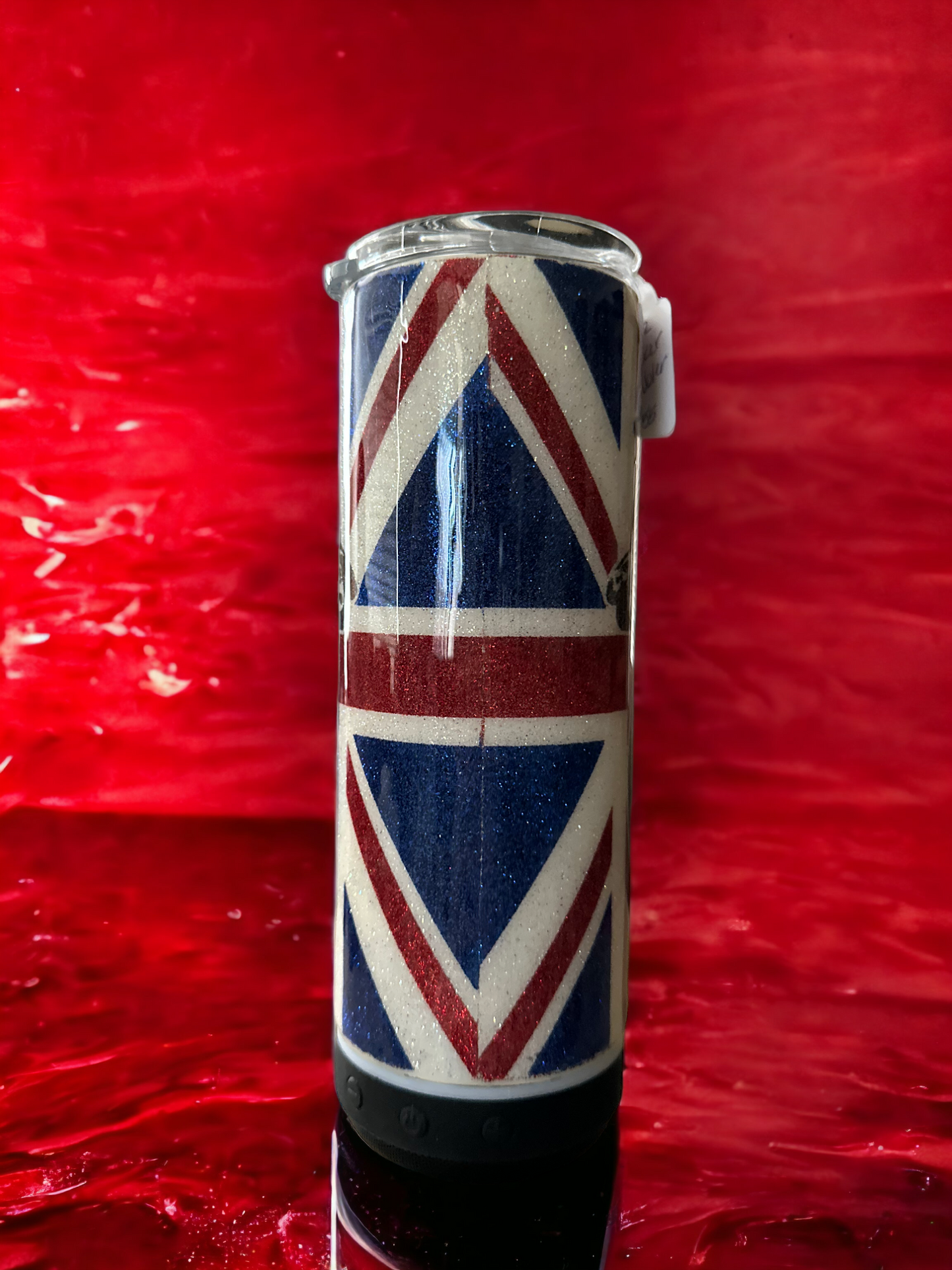 20oz Rolling Stones Glittered Bluetooth Speaker Tumbler