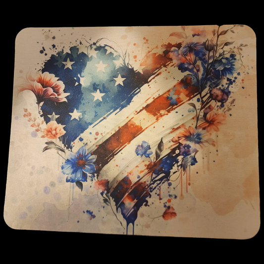 Heart Flag with Flowers Mousepad